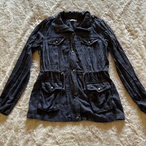 Maurices Dark Blue Camo Lightweight Utility Jacket